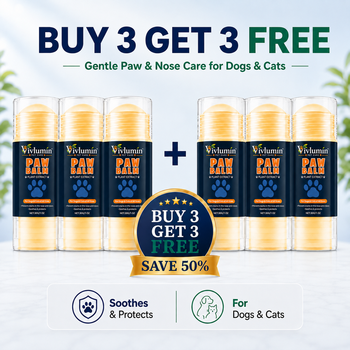 🐾 Paw Balm for Dogs & Cats – Gentle Care for Dry Paws & Nose