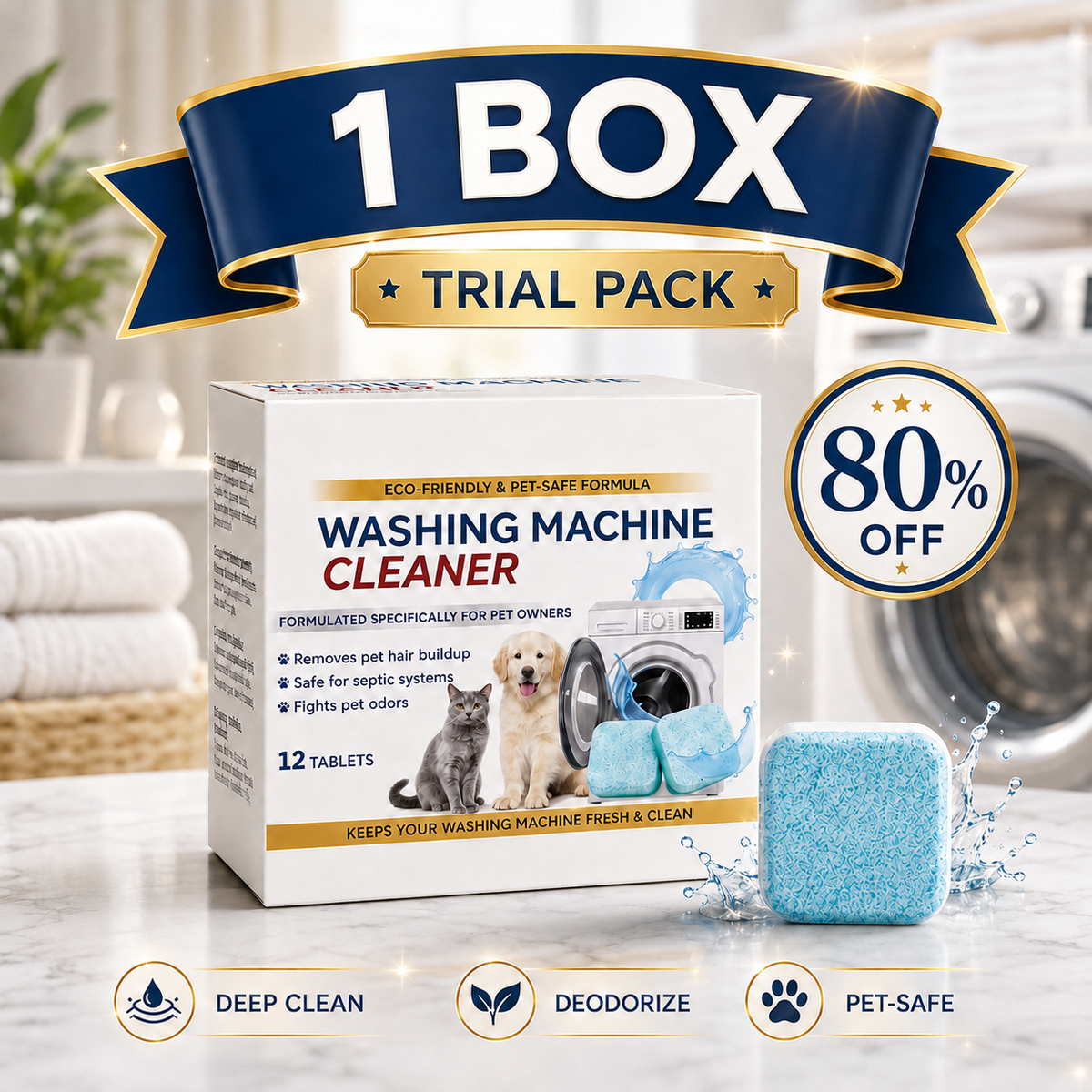 🧼Just Drop In & Run a Cycle — No Scrubbing Needed.