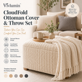 Vivlumin™ CloudFold Decorative Ottoman Cover & Throw Set