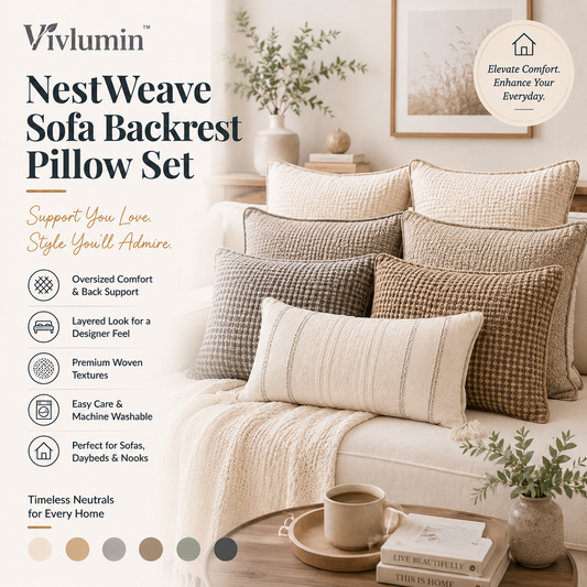 NestWeave Sofa Backrest Pillow Set