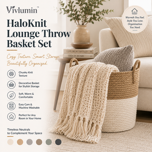 HaloKnit Lounge Throw Basket Set