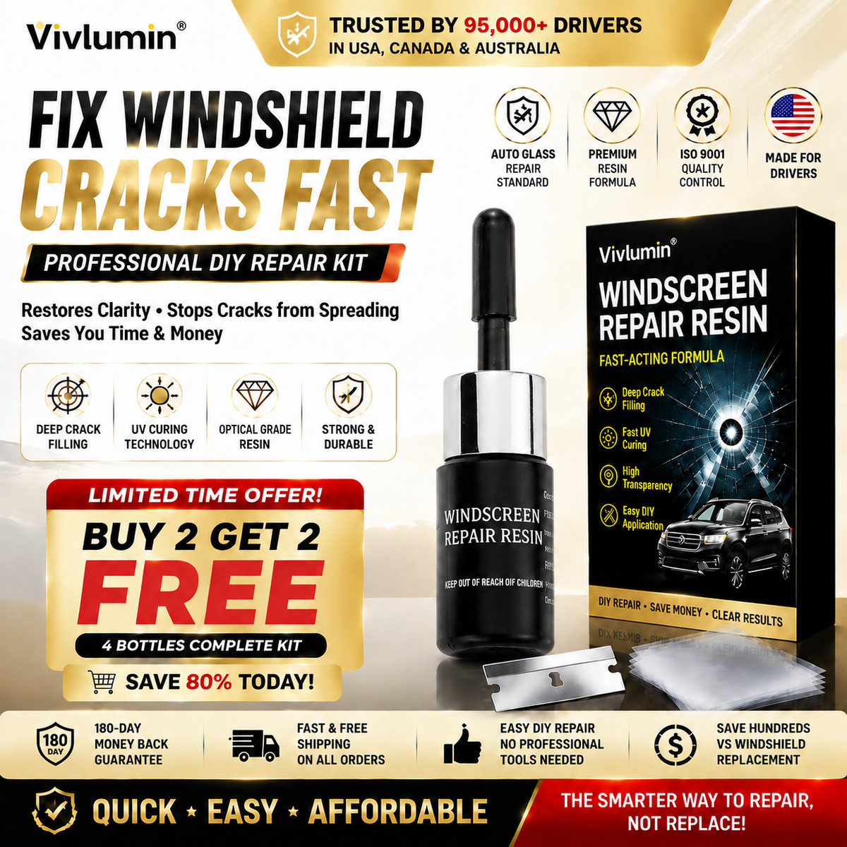 🚗 Easy DIY Windshield Crack Repair — Restore Clarity & Help Prevent Spreading
