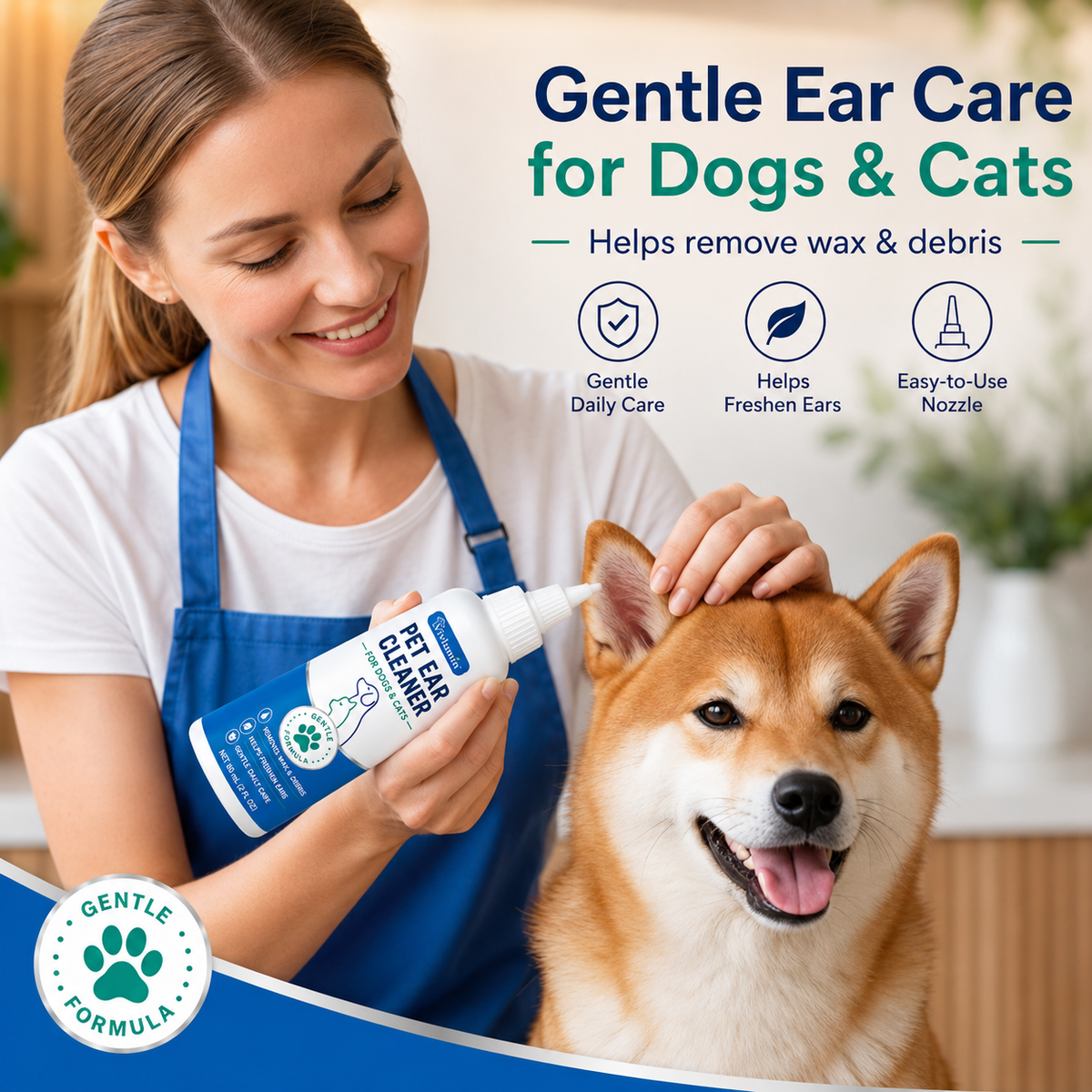 🐶 Pet Ear Cleaner for Dogs & Cats – Gentle Daily Ear Care